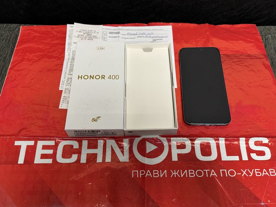 ЧИСТО НОВ 256GB Honor 400 lite 5G Technopolis Гаранция до 2г. Green