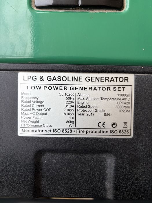 Generator gaz benzin