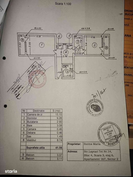 Apartament 2 camere, decomandat, Tei, 47.74mp