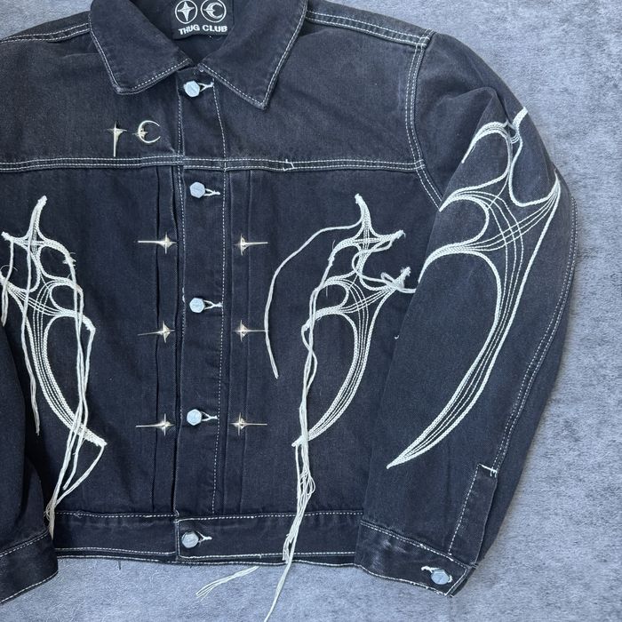 Geacă Thug Club Denim Neagră Originală Archive Streetwear Coreea de Sud – Mărimea M-L