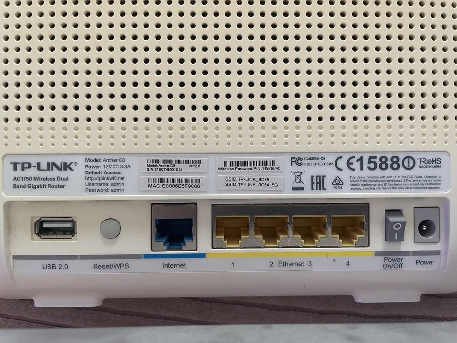 Router wireless AC1750 TP-Link Archer C8, Gigabit, Dual Band, USB