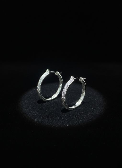 Серьги Конго из серебра с фианитом