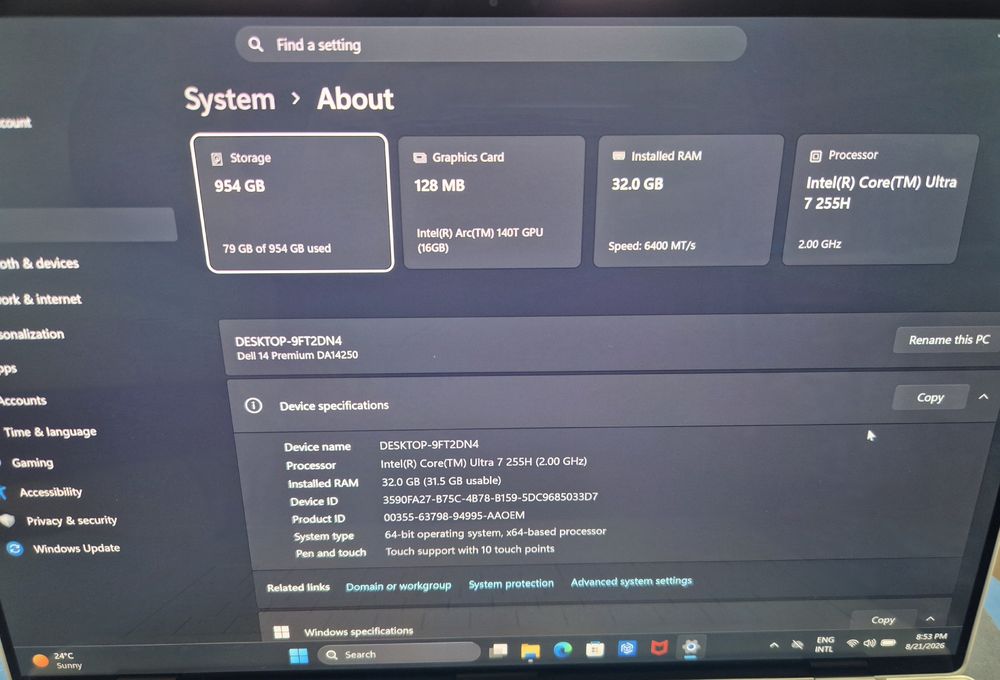 Ултрабук Dell 14 Premium (XPS 14) Core 7 Ultra/DDR5/3.2K OLED