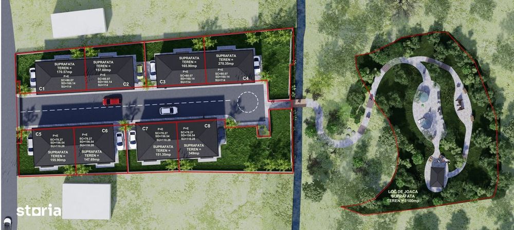 Unitate duplex l teren l parcare l parc privat l Tauti