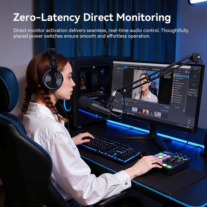 OneOdio Solocaster Геймърски аудио миксер - 5-канален интерфейс