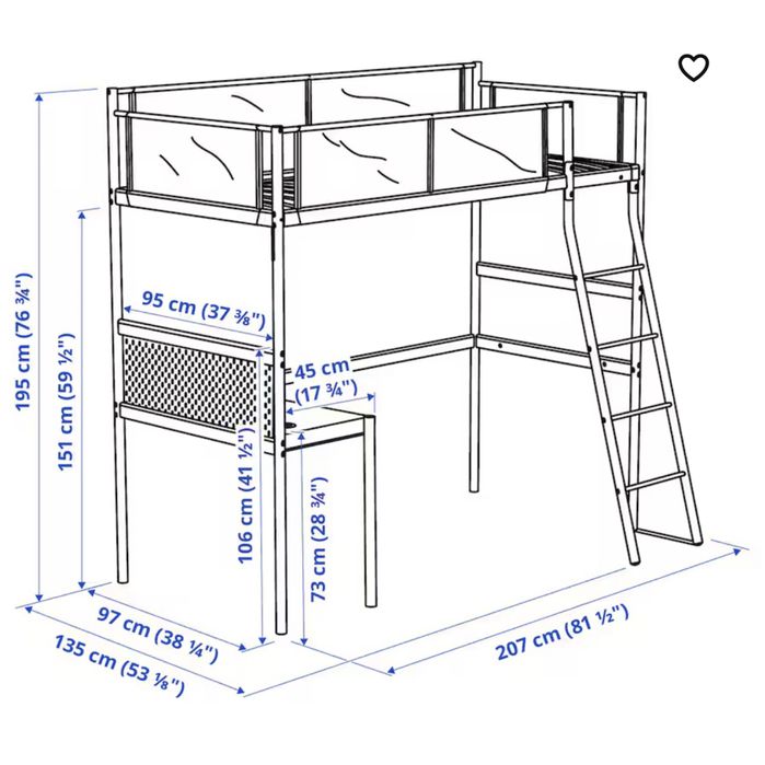 Икеа Ikea 2-хярусная кровать со столом