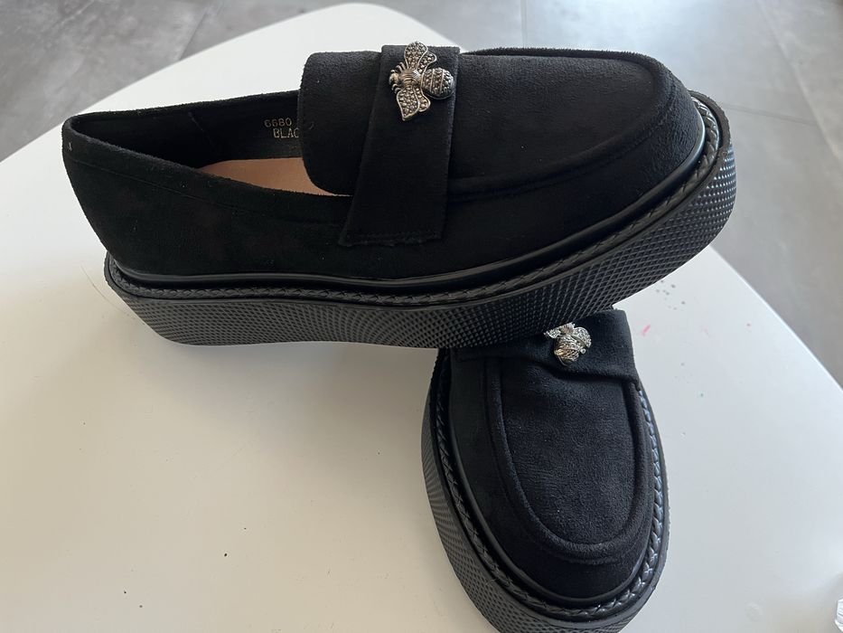 Mocasini dama marimea 37 noi din piele neagra