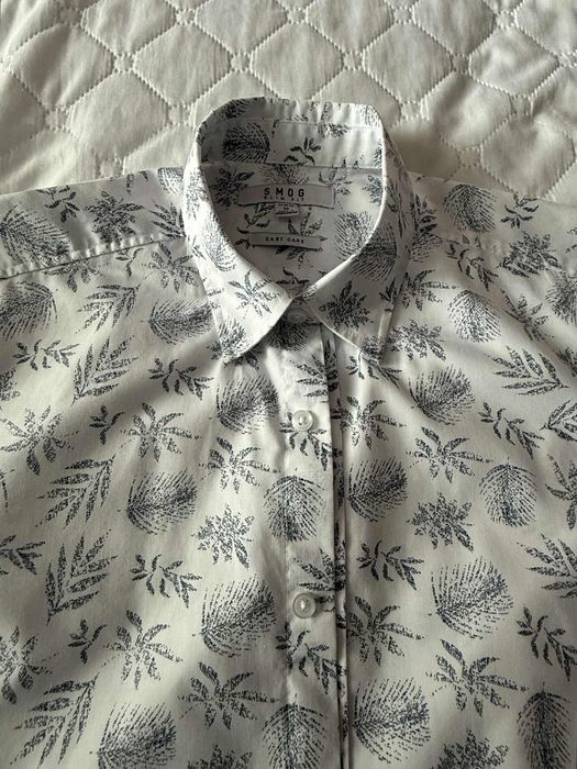 Мъжка риза с флорален принт – къс ръкав