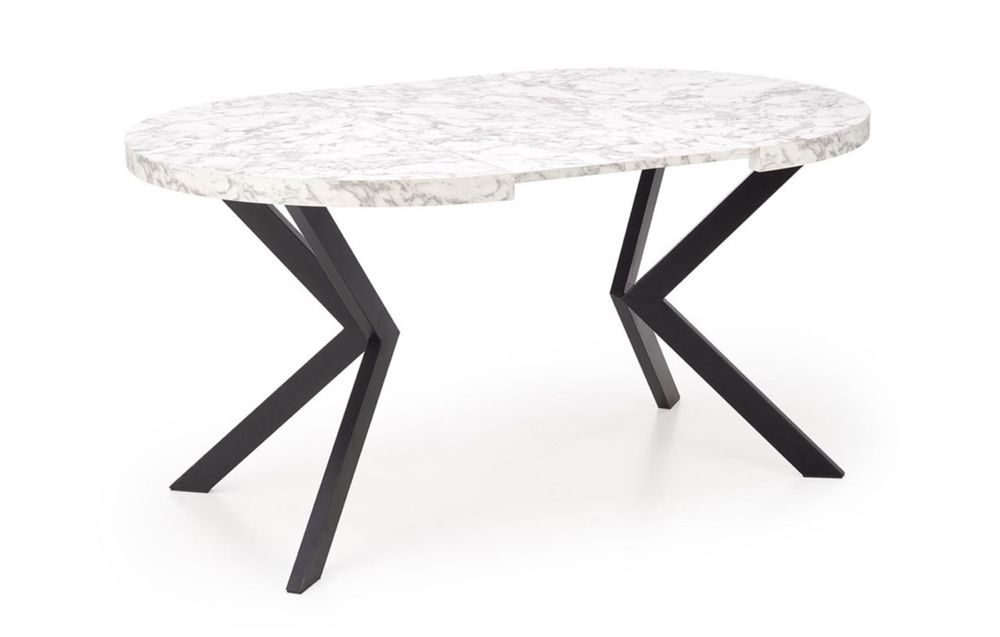 Трапезна маса Peroni с бял плот и черни крака