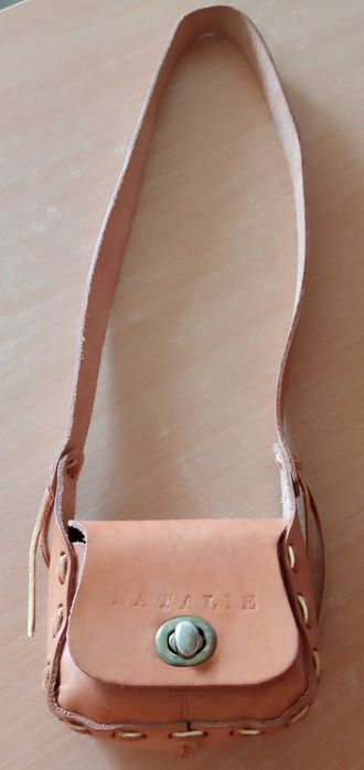 Малка дамска чанта естествена кожа ръчна изработка