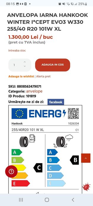 Cauciucuri 255/40 R20 iarna