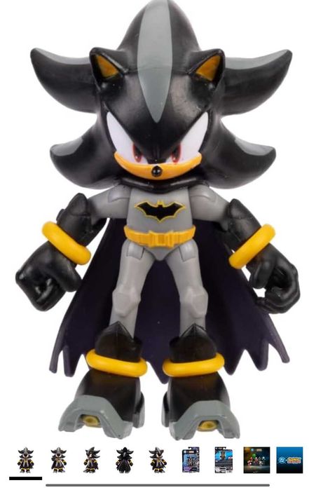 Нов DC x Sonic The Hedgehog alias Batman 6см оригинална екшън фигурка от Jakks Pacific, подвижна и детайлна, колекционерска опаковка-Sonic като Батман