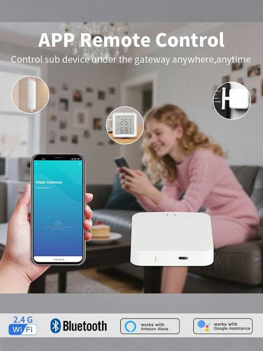 Centrala retea Hub Bluetooth Gateway Tuya Smart Life pentru senzori