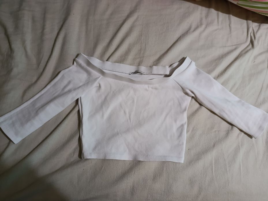 бяла блуза zara women