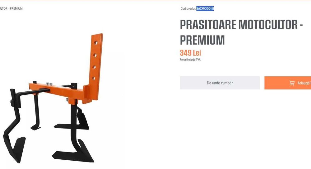Prasitoare reglabila motocultor Omac