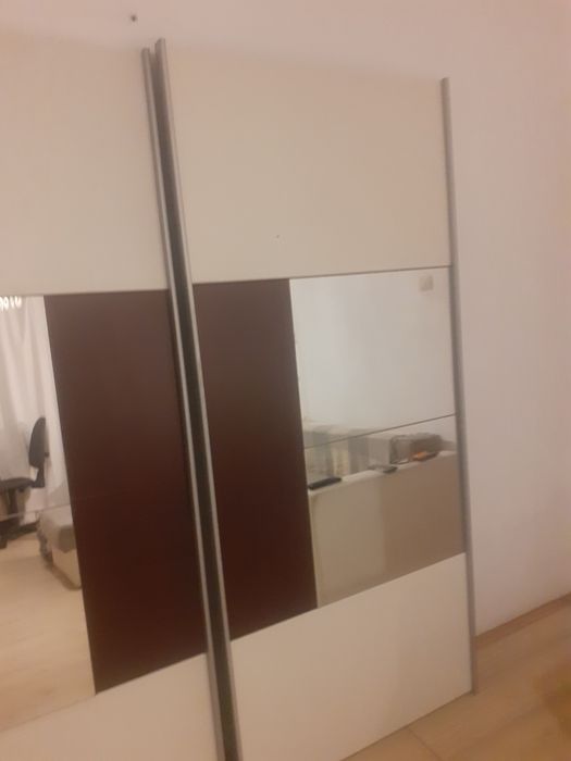 Vand dulap alb - maro