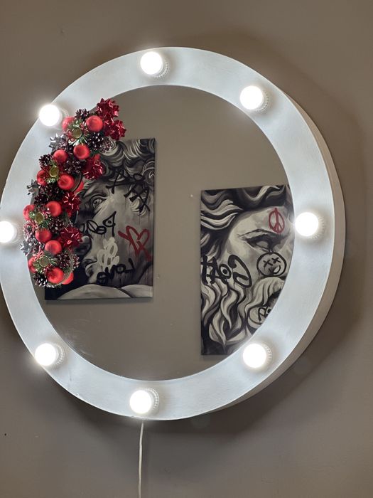 Пролдам зеркало с лампами / для мастеров