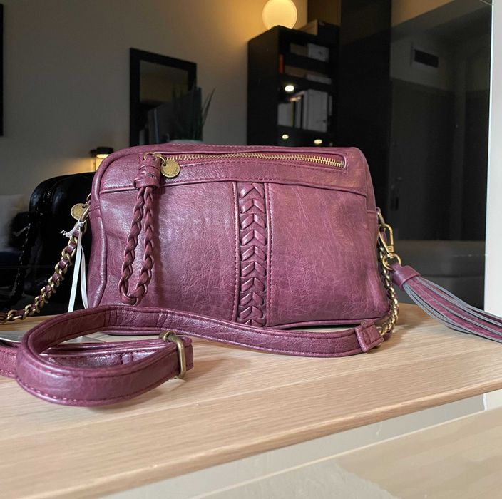 дамска чанта LuluCastagnette цвят малина бордо