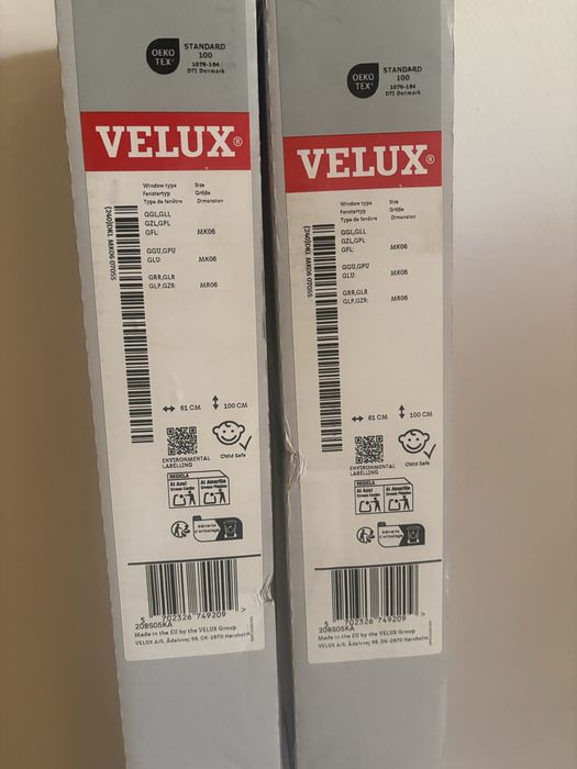 Щори за прозорец + сенници velux -чисто нови