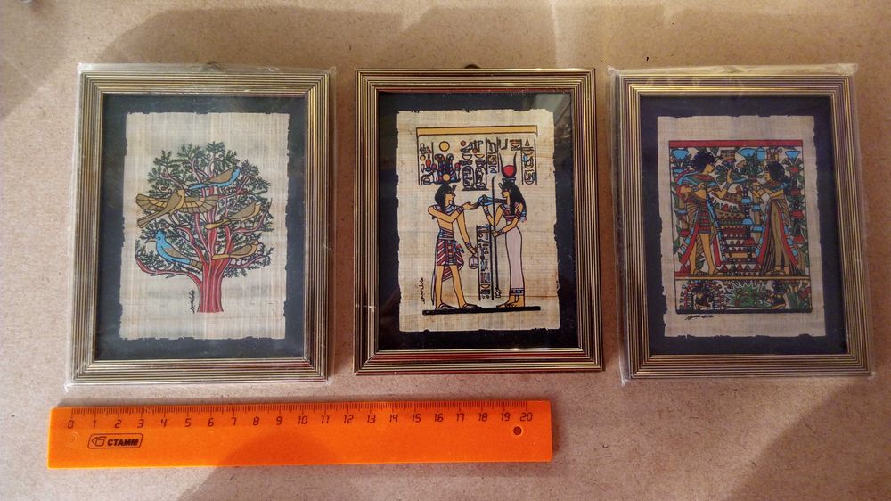 сувенирные картинки на папирусе, Египет, новые