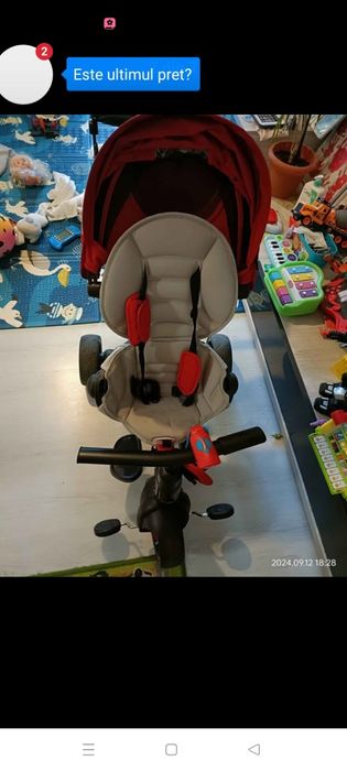 Tricicleta multifuncțională coccolle alto rosie