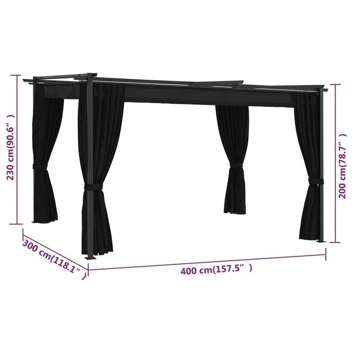 Шатра, 4x3 м, антрацит