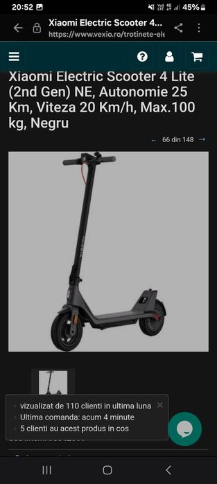 Vând trotinetă Xiaomi 4lite