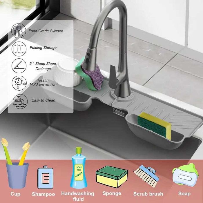 Брызговик для смесителя складной брызгозащищенный наклон