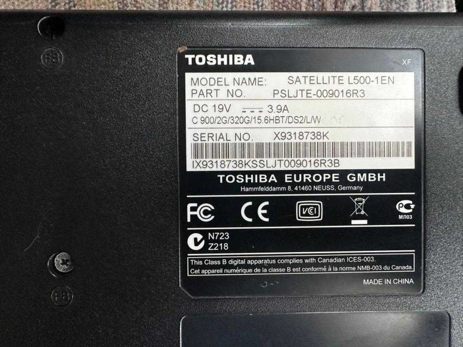 Laptop Toshiba Satellite L500_1en