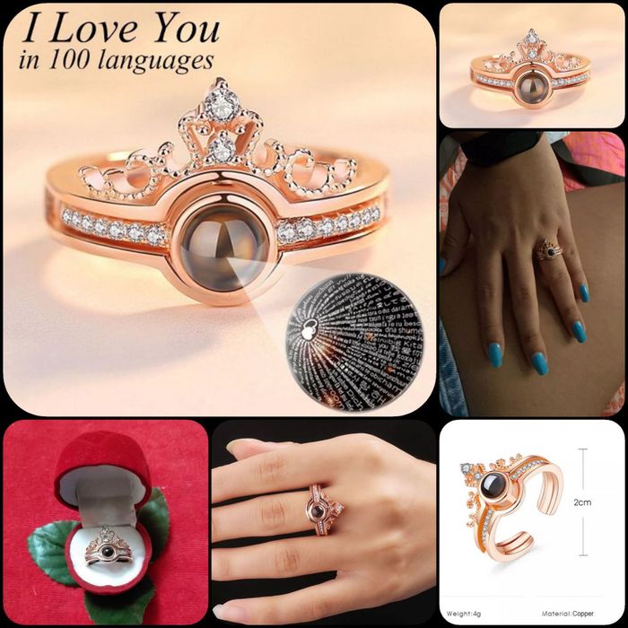 Комплект Кулон и Колечко. С нано гравировкой на камне Я Люблю Тебя на