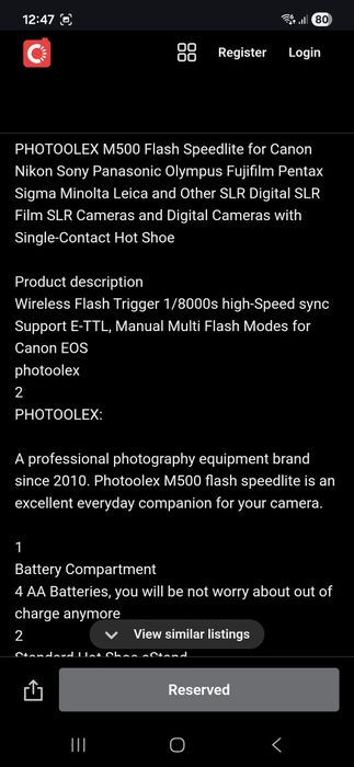 Blitz manual Photoolex M500 Led Canon, Nikon, Sony