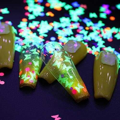 Set decor unghii fluturasi multicolor nail art 12 compartimente