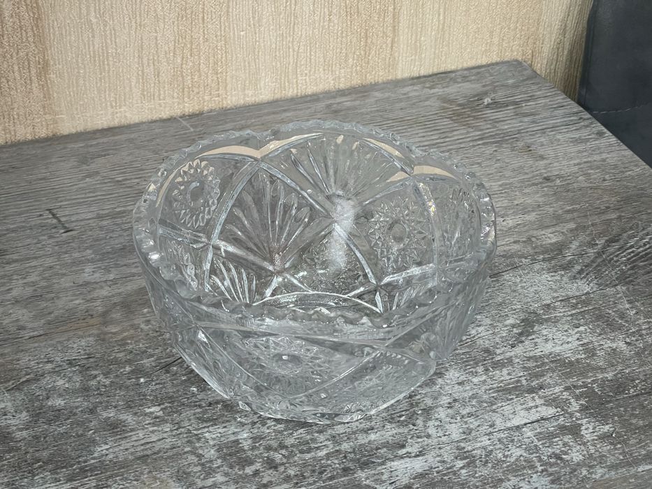 Салатник хрустальный, набор тарелок