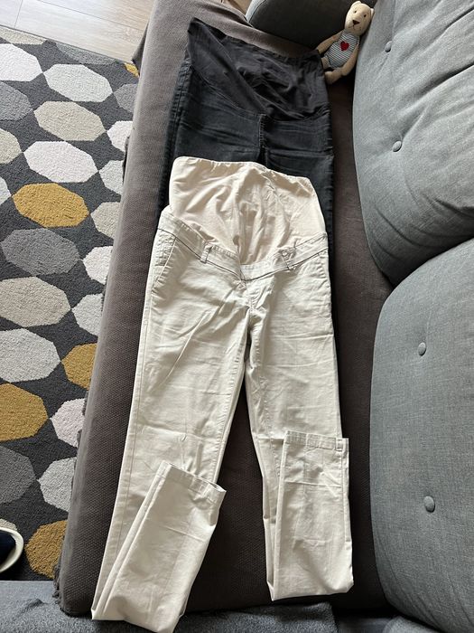 Lot pantaloni gravide H&M mărimea 34 crem ceilalti negrii/gri tot 34