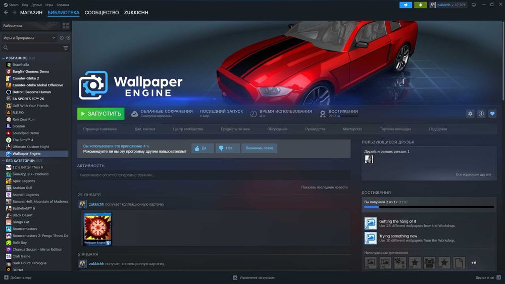 Аккаунт в steam.