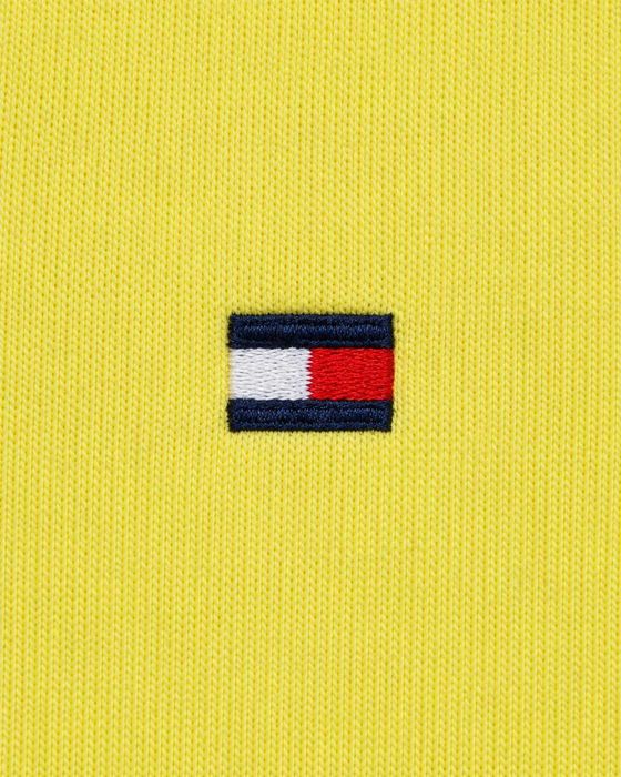Hanorac Tommy Hilfiger damă, galben intens, cu fermoar și glugă, logo brodat, mărimea L