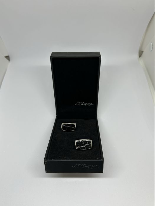 S.T. Dupont Butoni/Cufflinks Etiquette Black Alligator originali