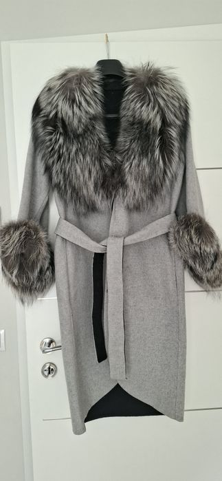 Palton alpaca cu blana vulpe.9