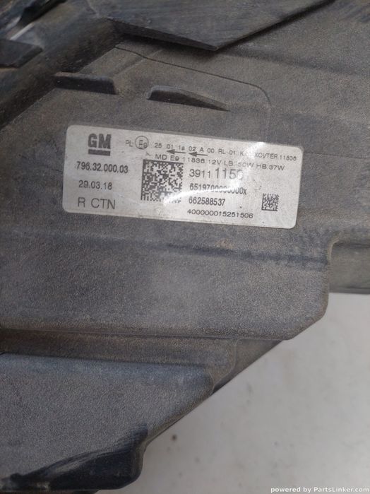 Far Dreapta Fata Opel Astra K (B16) [ 2015 - > ] Oem 7963200003