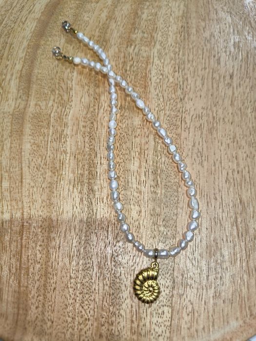 Колие с естествени перли, дължина 38 см