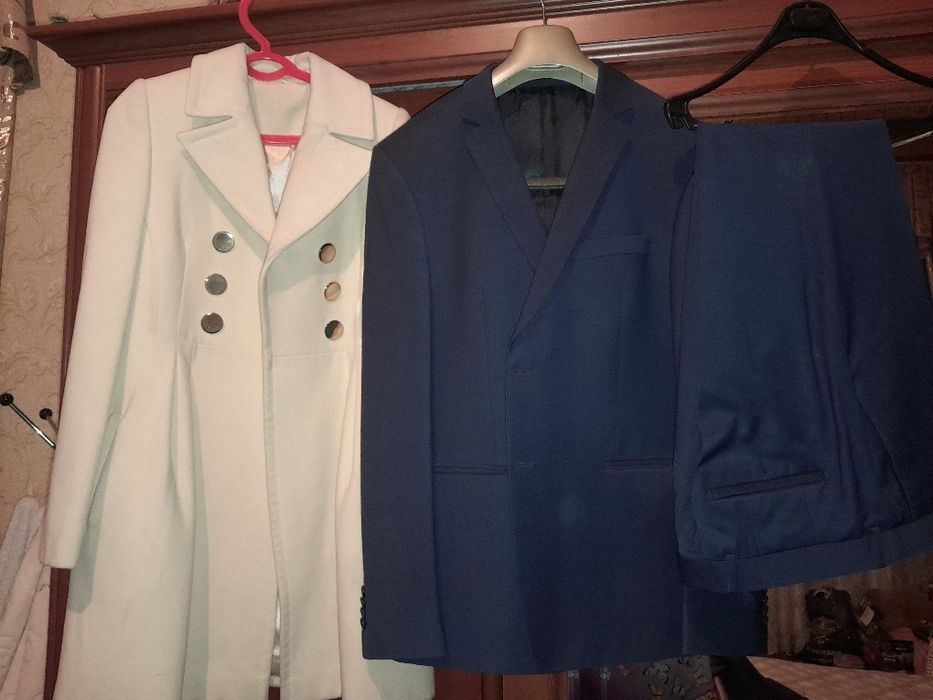 Jenskiy Palto va mujskoy kostyum shim ,