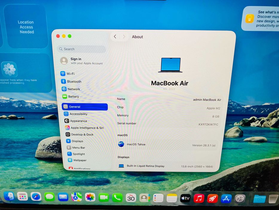 MacBook Air 13 2022, Apple M2, 8GB RAM, 256GB SSD, Midnight
