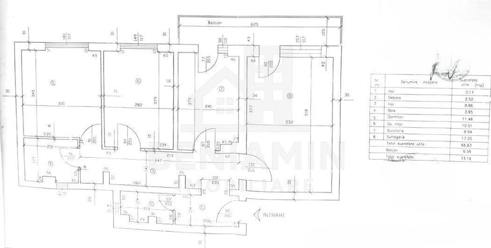 3 camere decomandat etaj 2 - Ciuperca - 74mp - centrala termica