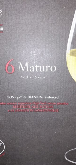 Продам итальянские новые бокалы для вина  состав стекло и титан