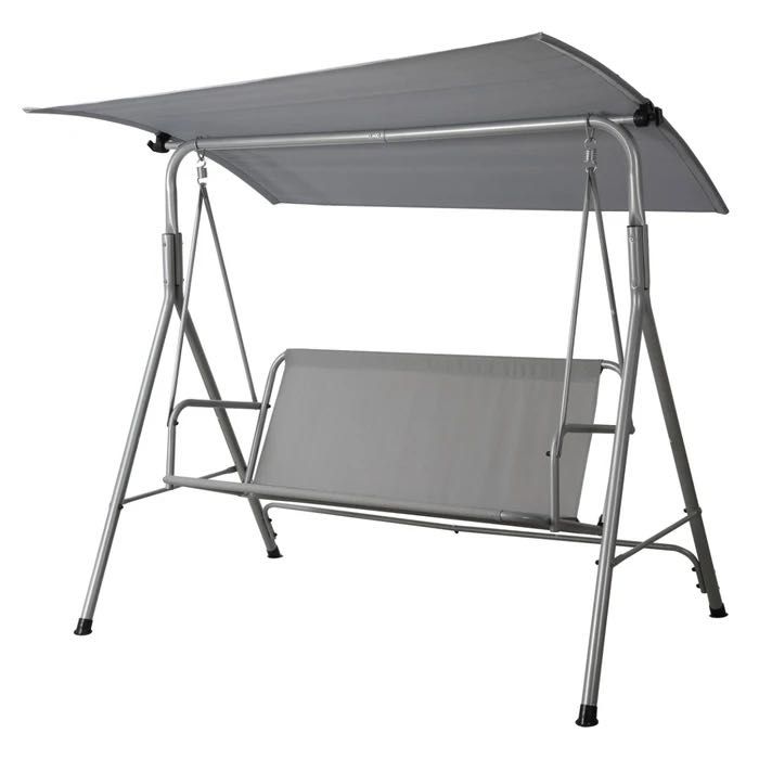 Balansoar gradina, 3 persoane, din metal, gri, 170 x 120 x 153 cm, NOU