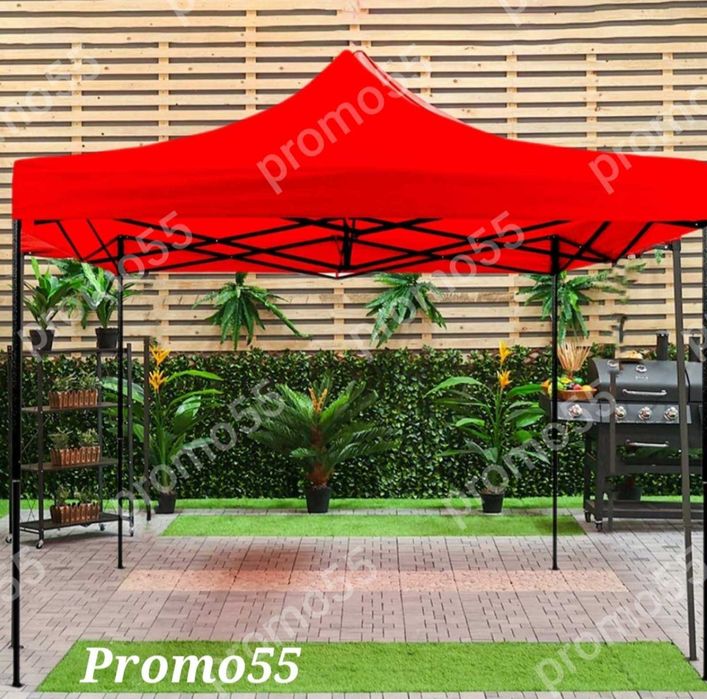 Шатра 3х3 - 18кг. с Подсилена Конструкция и Червено Покривало