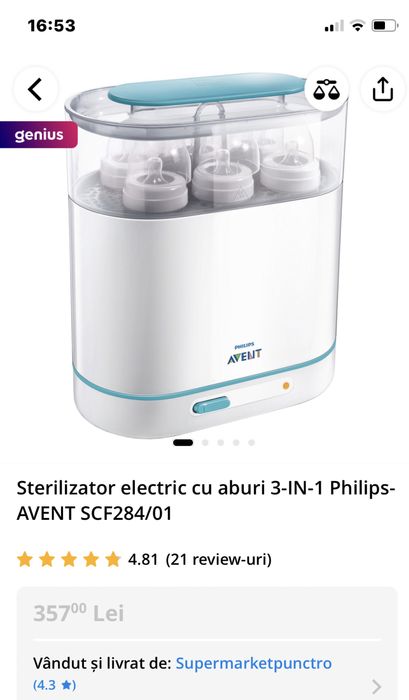 Vand sterilizator philips avent