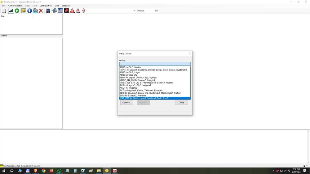 Interfata vLinker FS cu licenta Renolink v2.11 database 2024 + ddt4all