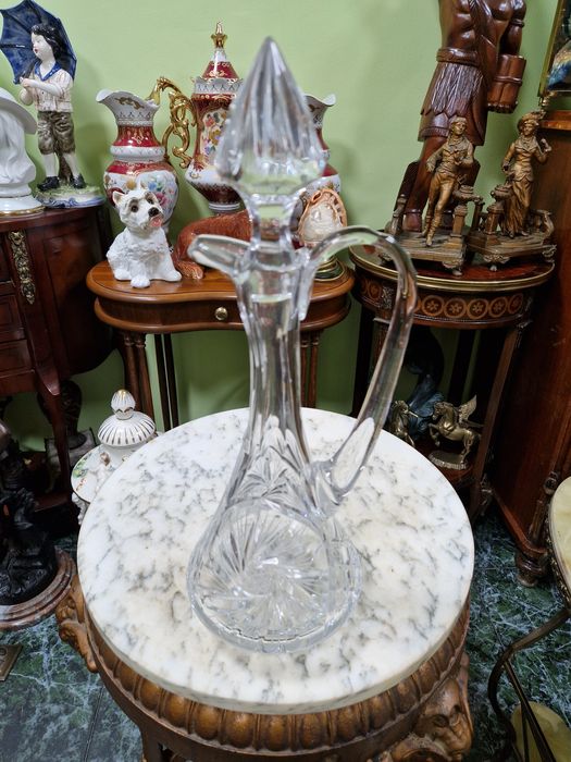 Уникална антикварна чешка кристална гарафа Бохемия Bochemia