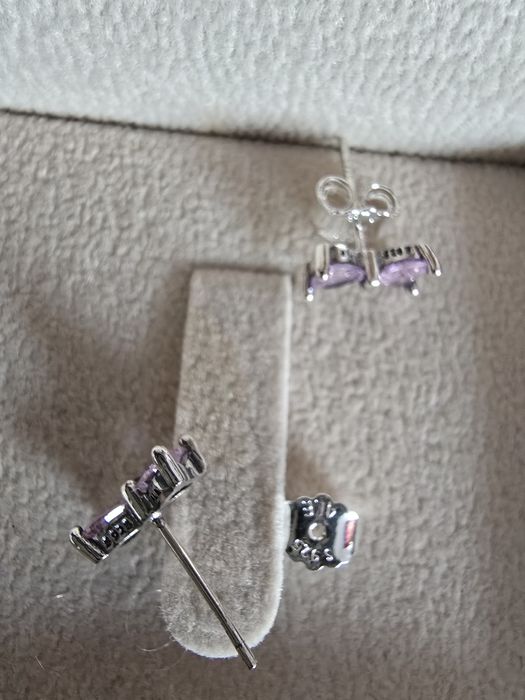 Cercei argint S925 fundite roz